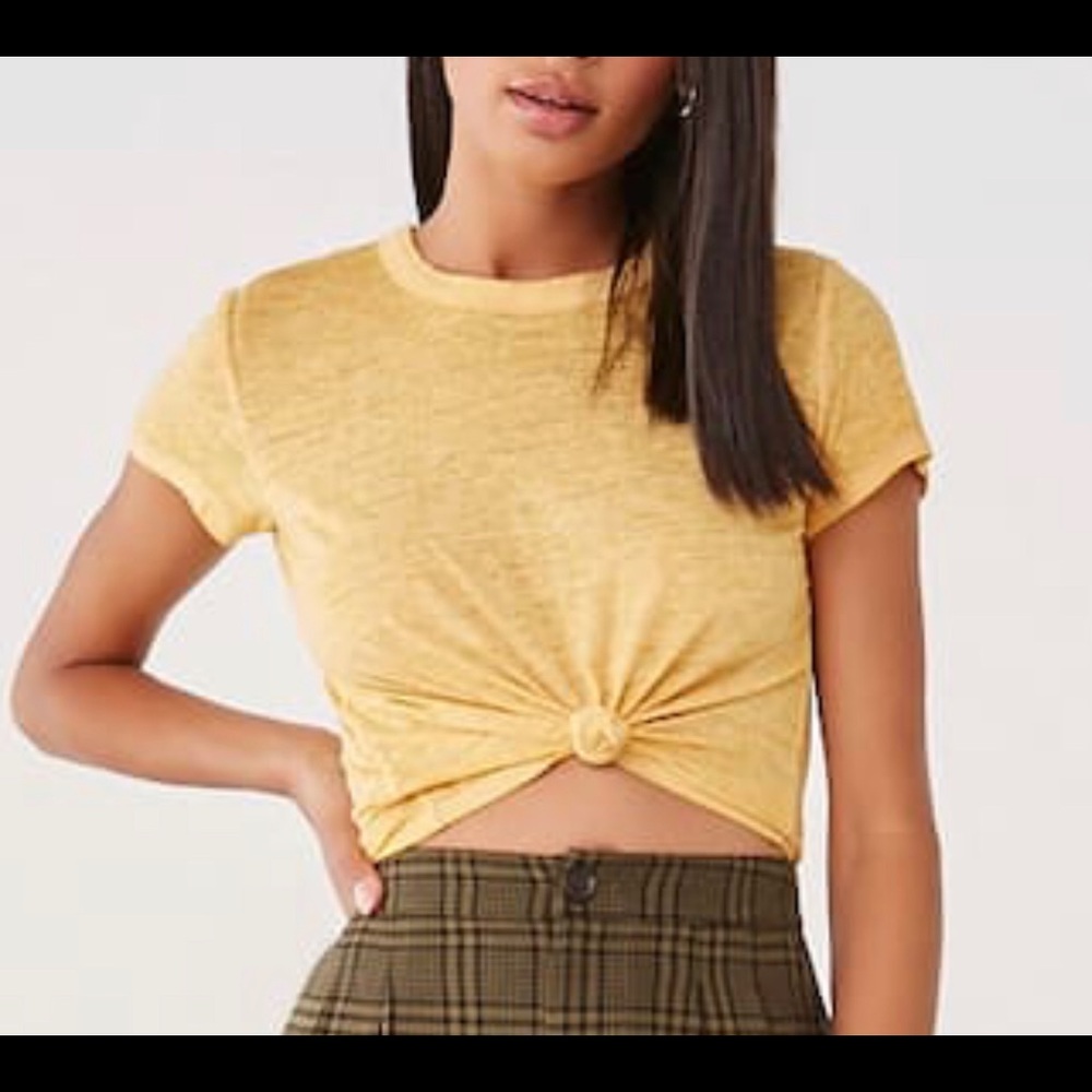 Semi-Cropped Slub Knit Tee